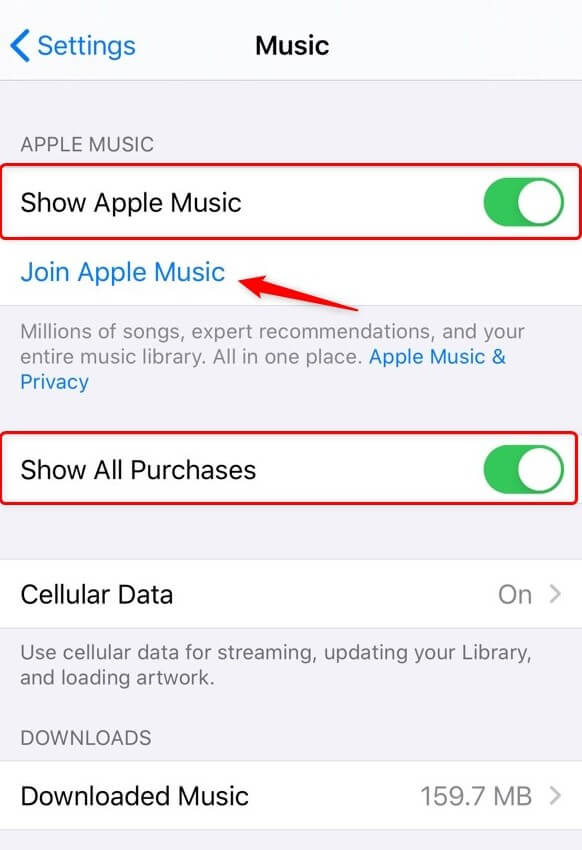 Проверьте настройки Apple Music на iPhone