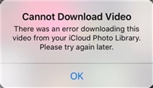 Ошибка при загрузке фотографии из библиотеки фотографий iCloud