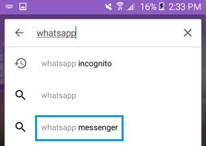 Найдите WhatsApp в магазине Google Play