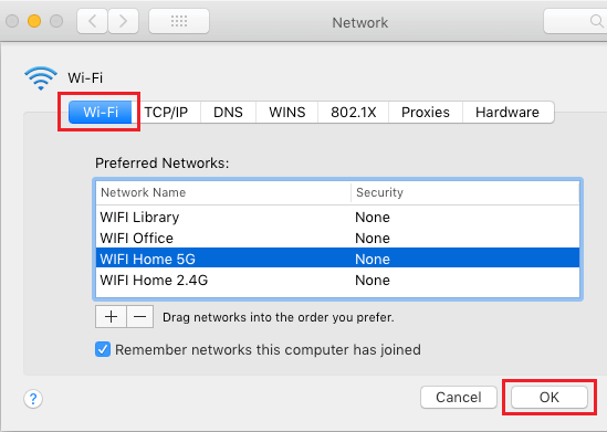 Выберите предпочтительную сеть WiFi на Mac