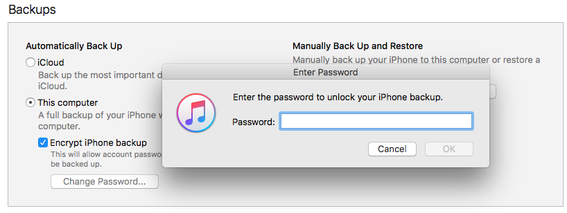 Как расшифровать резервную копию iTunes с помощью известного пароля - шаг 3
