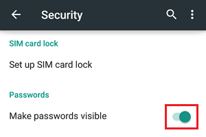 Сделайте пароли видимыми на телефонах Android