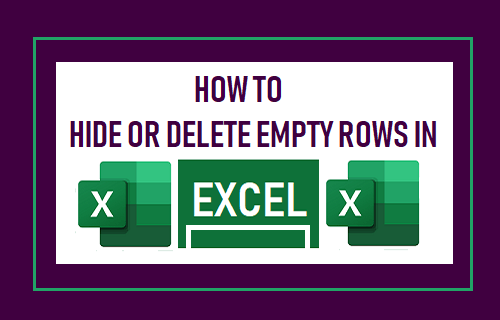 Скрыть или удалить пустые строки в Excel