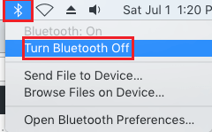 Выключите Bluetooth на Mac