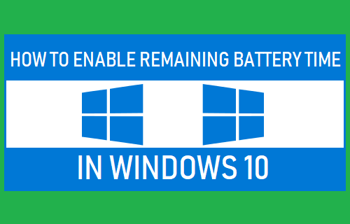 Включить оставшееся время работы от батареи в Windows 10