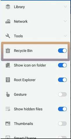 Восстановление удаленных файлов из внутренней памяти телефона Android с помощью ES File Explorer