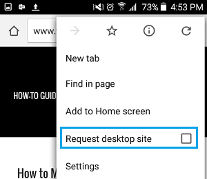 Запросить сайт для ПК в Chrome на Android