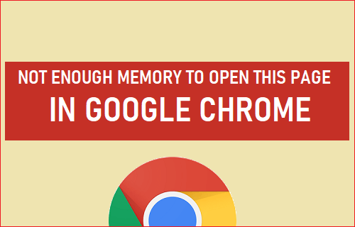 Недостаточно памяти для открытия этой страницы в Google Chrome