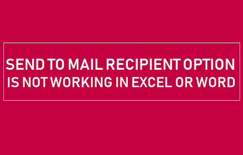 Параметр отправки получателю почты не работает в Excel или Word
