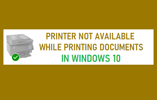 Принтер недоступен при печати документов в Windows 10