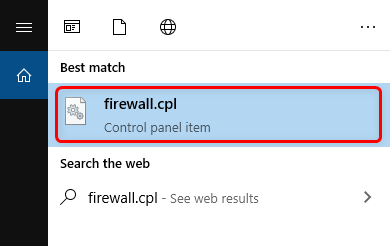 Найдите Firewall.cpl в Windows