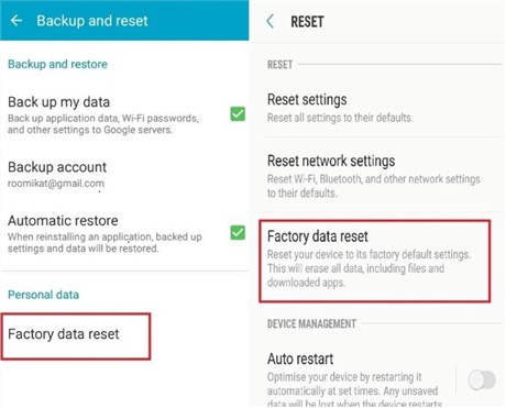 Сбросить телефоны Huawei через меню настроек