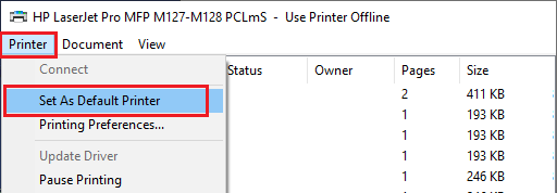 Установить принтер по умолчанию в Windows