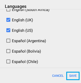 Сохранить языковые настройки Android