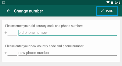 WhatsApp: экран ввода новых и старых номеров