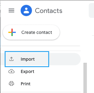 Возможность импорта в приложении Gmail 