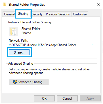 Базовые и расширенные параметры общего доступа к файлам в Windows 10
