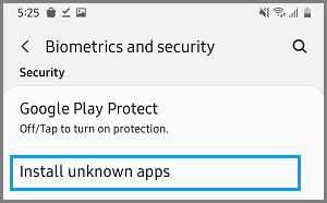 Установка неизвестных приложений на телефон Samsung Android
