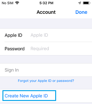 Создать новую ссылку Apple ID