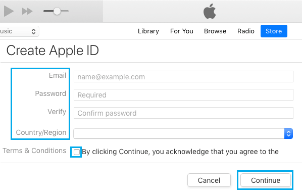 Создайте Apple ID в iTunes