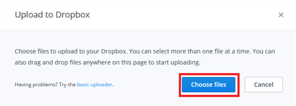 Добавить файлы в Dropbox на компьютере