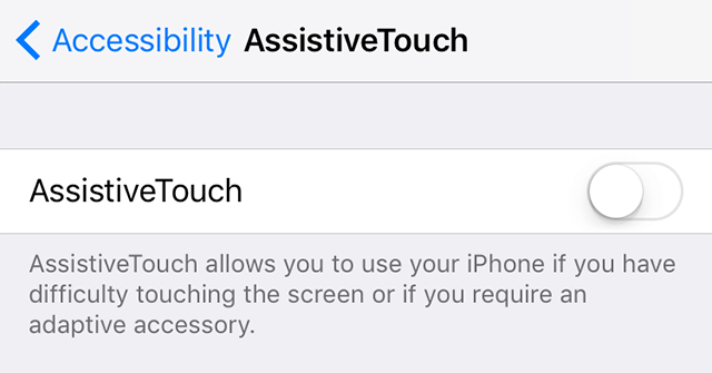 Включите Assistive Touch на iPhone