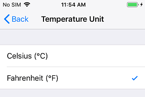Выберите единицу измерения температуры на iPhone