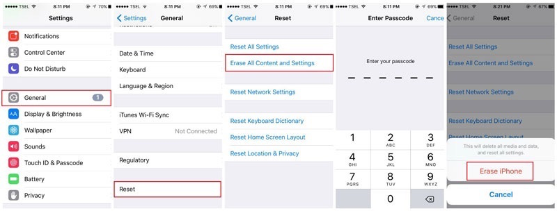 Исправить # изображения, не работающие в iOS 11, с помощью сброса к заводским настройкам