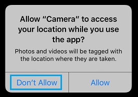 Запретить доступ камеры iPhone к информации о вашем местоположении