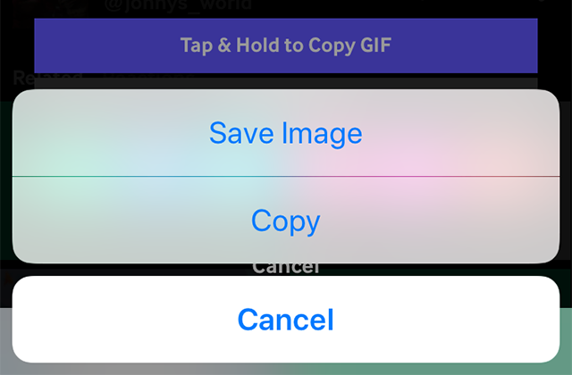 Сохранить изображение в формате GIF на iPhone