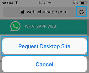 Запросить сайт WhatsApp Desktop 