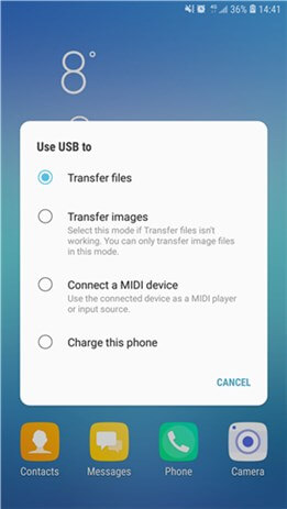 Включить File Transer на устройстве Android