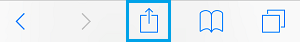 Значок общего доступа в браузере Safari на iPhone
