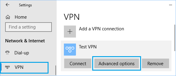 Откройте дополнительные параметры VPN на ПК с Windows