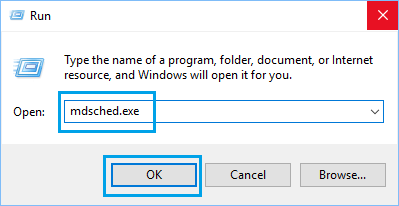 Запустите команду mdsched.exe в Windows