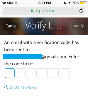 Введите код подтверждения Apple ID