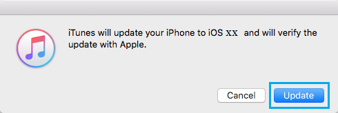 Обновите iPhone с помощью iTunes