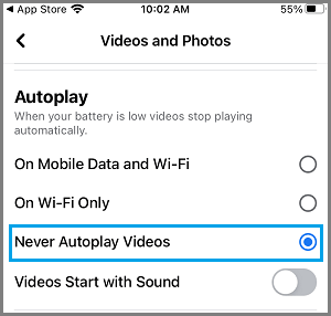 Отключите автовоспроизведение видео в Facebook