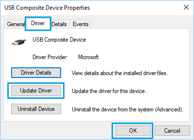 Обновить параметр драйвера в Windows 10