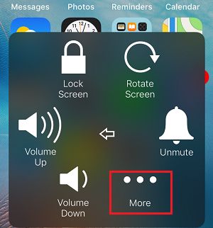 Дополнительные параметры в iPhone Assistive Touch Menu