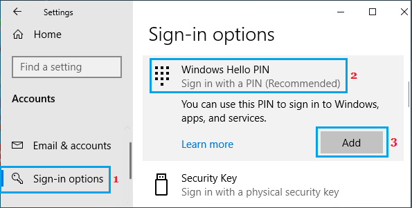 Добавить PIN-код Windows Hello на компьютер