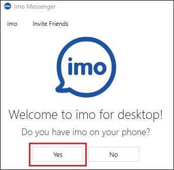 Добро пожаловать на экран imo Messenger