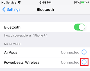 Значок сведений о гарнитуре Bluetooth