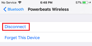 Отключить Bluetooth-гарнитуру от iPhone