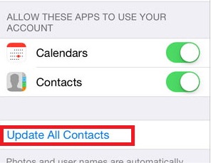 Синхронизация контактов Facebook с iPhone — шаг 6