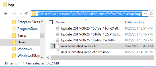 Файл userTelemetryCache.otc в Windows 10