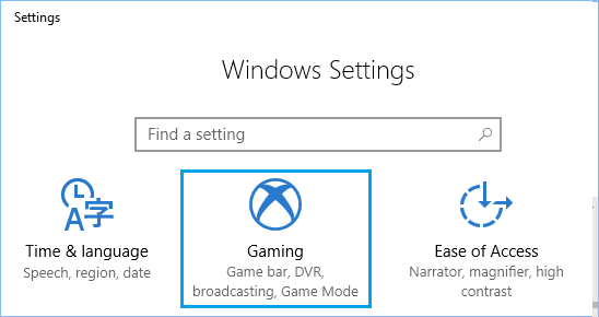 Вариант игры на экране настроек Windows 10