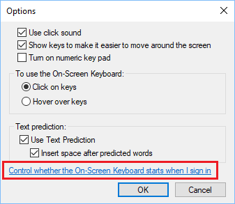 Возможность включить экранную клавиатуру при запуске в Windows 10