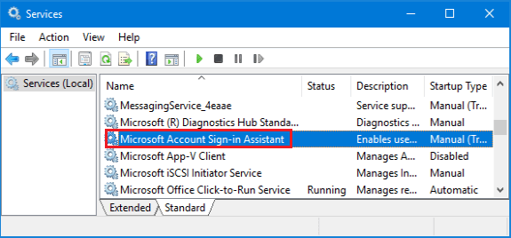 Служба помощника по входу в учетную запись Microsoft в Windows 10