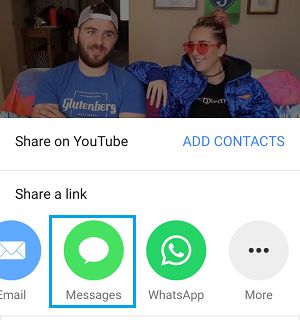 Поделитесь видео YouTube с помощью приложения «Сообщения» на iPhone 